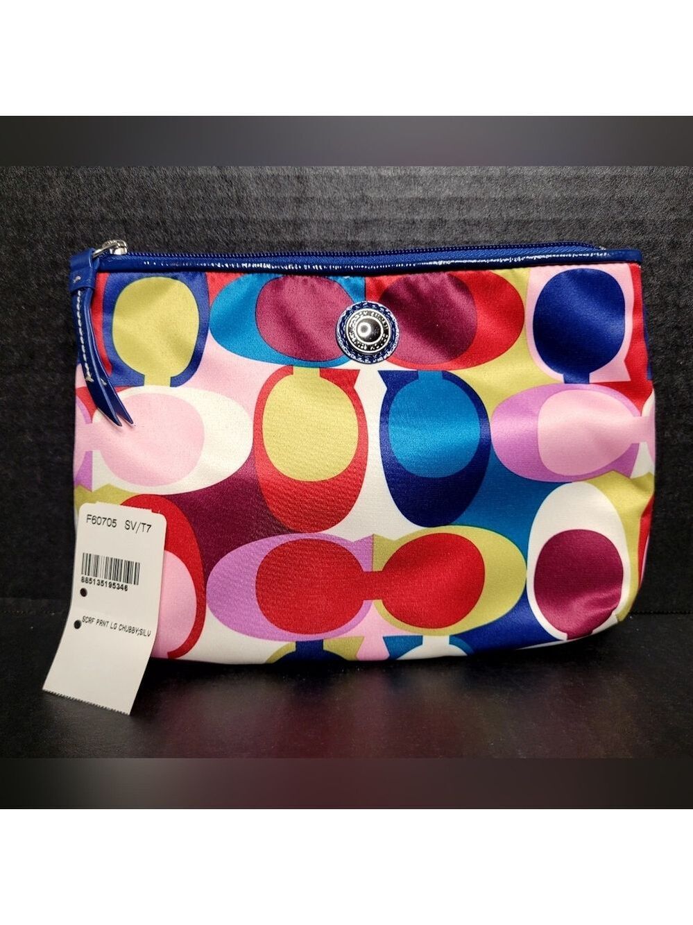 Coach Multicolor Scarf Print Signature C's Cosmetic Bag